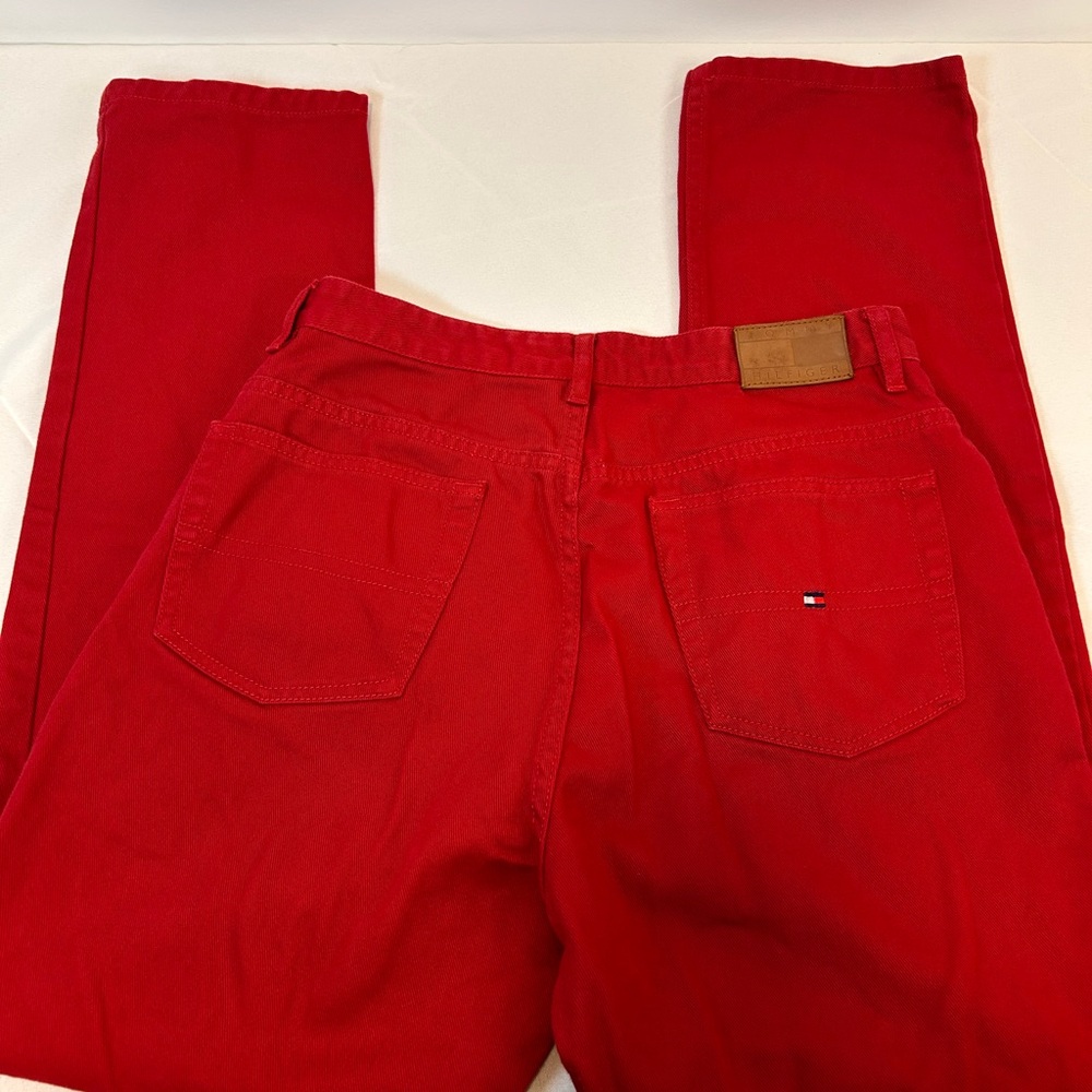 Tommy Hilfiger Red Denim Pants Y2K style Women’s Size 12 - Picture 3 of 6